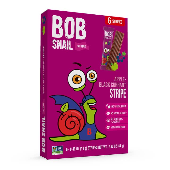 Oasis Snacks - Wholesale Fruit Snacks - BOB SNAIL Fruit Leather Stripes, 0.49oz - 2