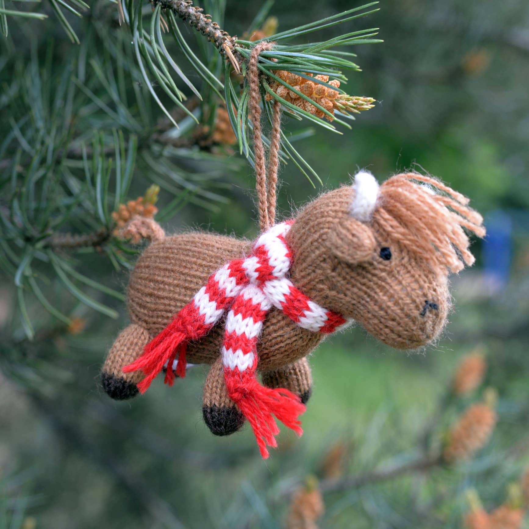 Melange Collection - Wholesale Ornament - Handmade Knit Highland Cow Holiday Ornament - Fair Trade1