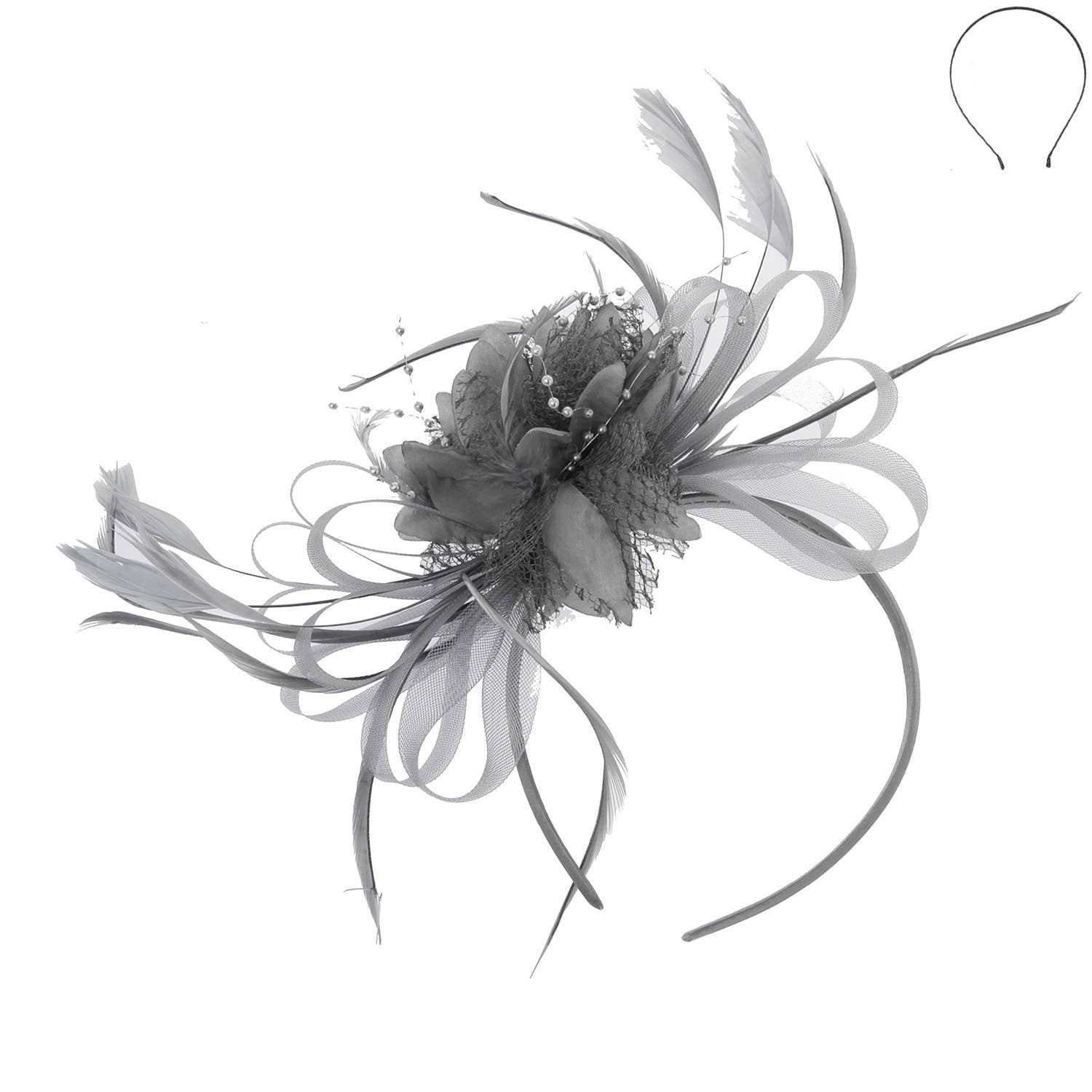 SP Sophia Collection - Wholesale Fascinator Hat - Women's - Floral Fascinator Headband w/ Side Loops & Feathers5