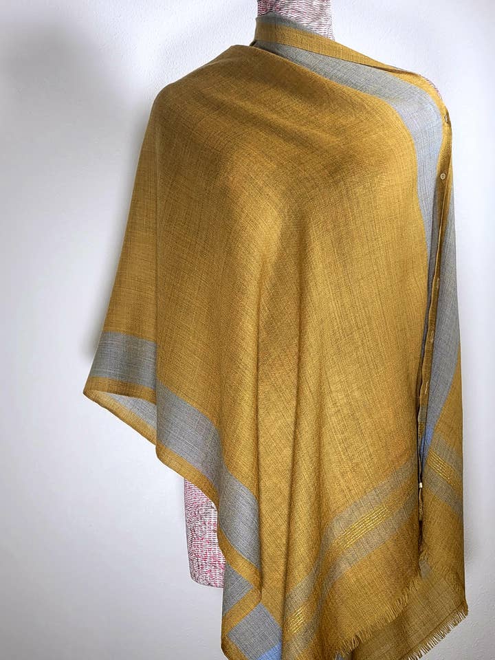 Button Up Wool Blend Scarf Shawl for wholesale by LILA seattle