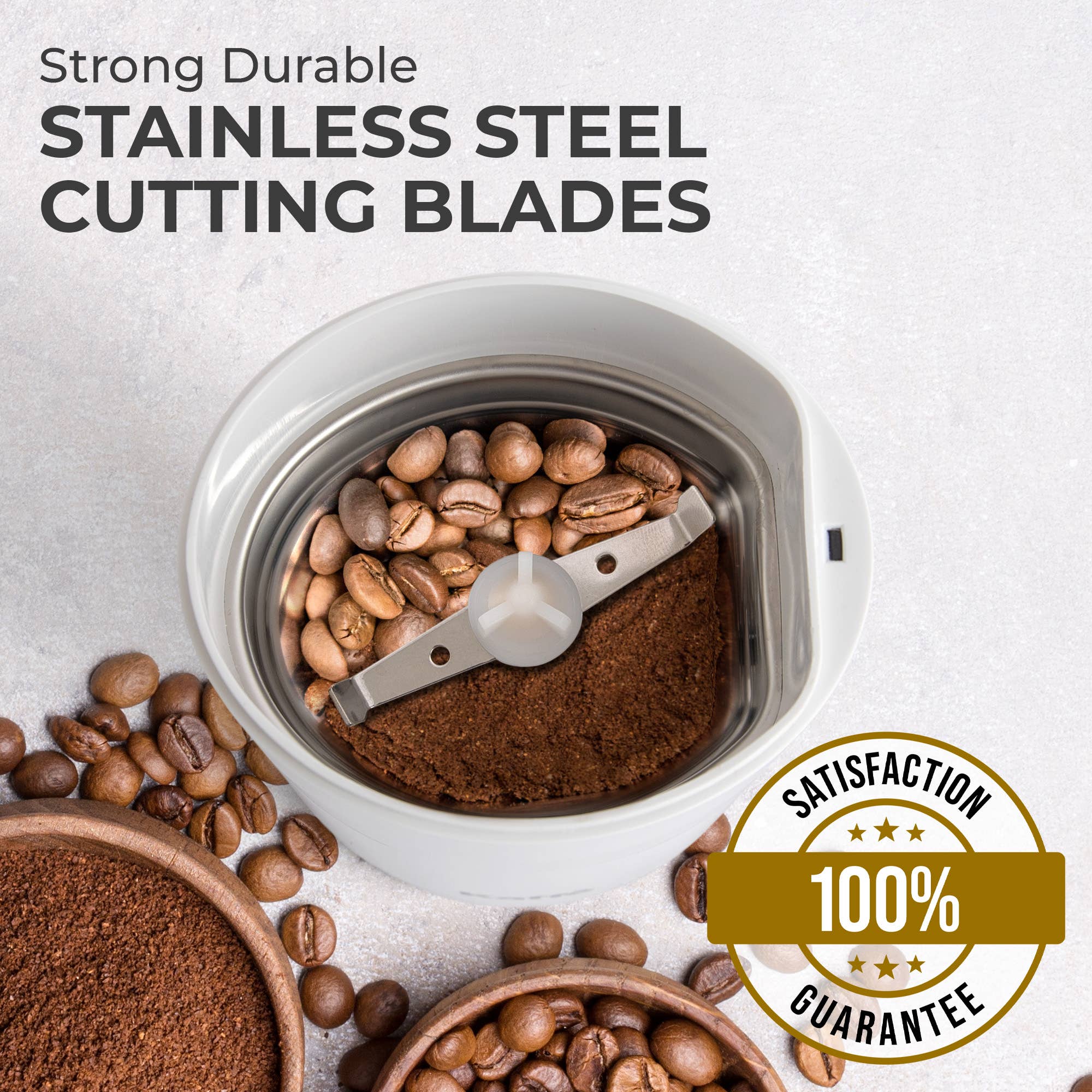 Kaffe - Wholesale Coffee Grinder - Kaffe Electric Coffee Grinder w/ Cleaning Brush - 3oz21