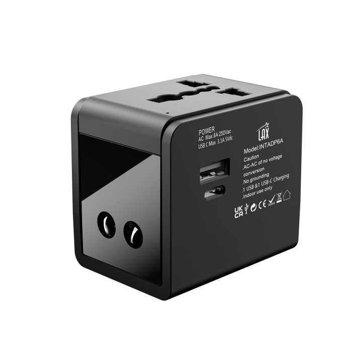 LAX Gadgets - Wholesale Power Adapter - Travel Adapter with 1x USB-C 3.1A 5V and 1 USB - Retail Pack7