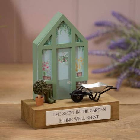 Langs - Wholesale Decorative tabletop object - Greenhouse Time Spent in Garden Wood Decorative Block0