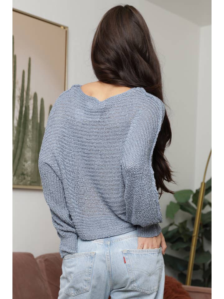 ANGIE - Wholesale Knit Sweater - Women's - XHQ18-ASIS OPEN KNIT LIGHT WEIGHT PULLOVER SWEATER20