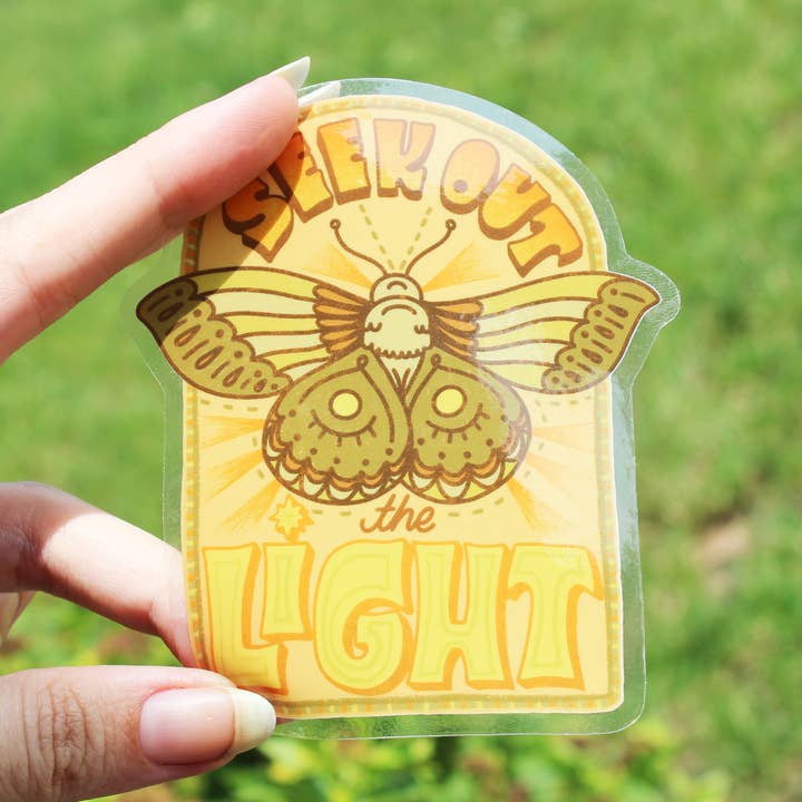 Gul klar vinylmøl klistermærke for engroshandel hos Quite Colorful