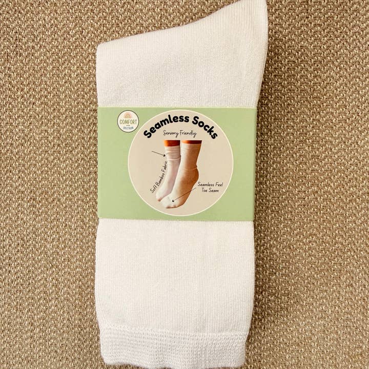 Comfort on the spectrum - Wholesale Socks - Kids - Kids Classic Soothe Step™ Sensory Socks - White
