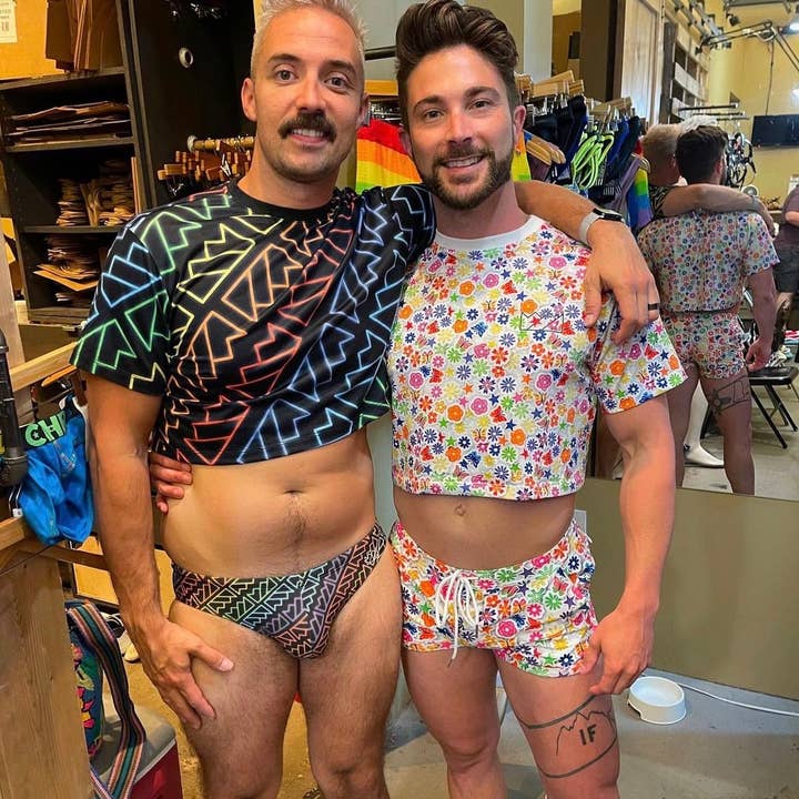 CTS Sticker Print Crop for wholesale by Chris Turk Swim