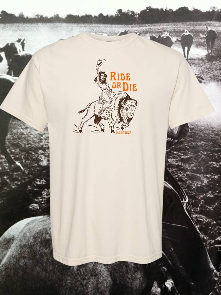 T-shirt Ride or Die Montana pour la vente par Intrigue Ink