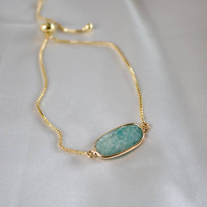 TISH jewelry - Wholesale Charm/Dangle Bracelet - Jules // Gold Adjustable Crystal Bracelet2