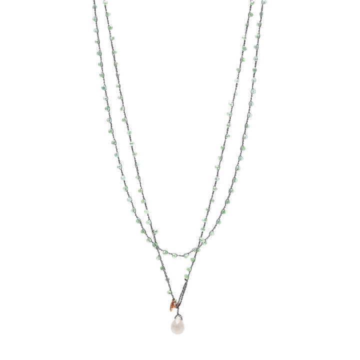 Crochet Necklace With Drop Stone Closure for wholesale by NotForAll