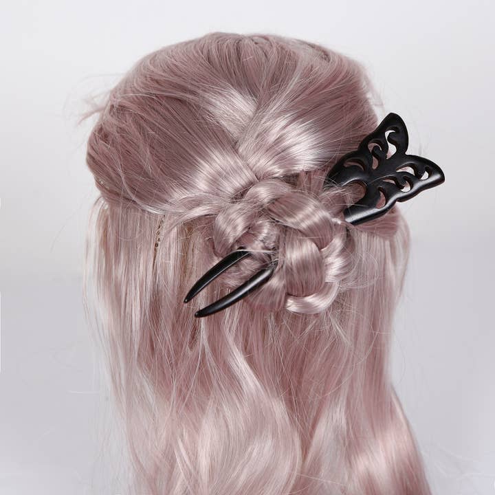 Real Sic - Wholesale Hair Pin - Natural Sandalwood Wood Hair Fork Hair Stick (Butterfly)8