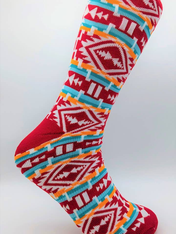 Flag Matrix Inc - Wholesale Socks - Unisex - Native Socks 9 - Sunset Tribal Design2