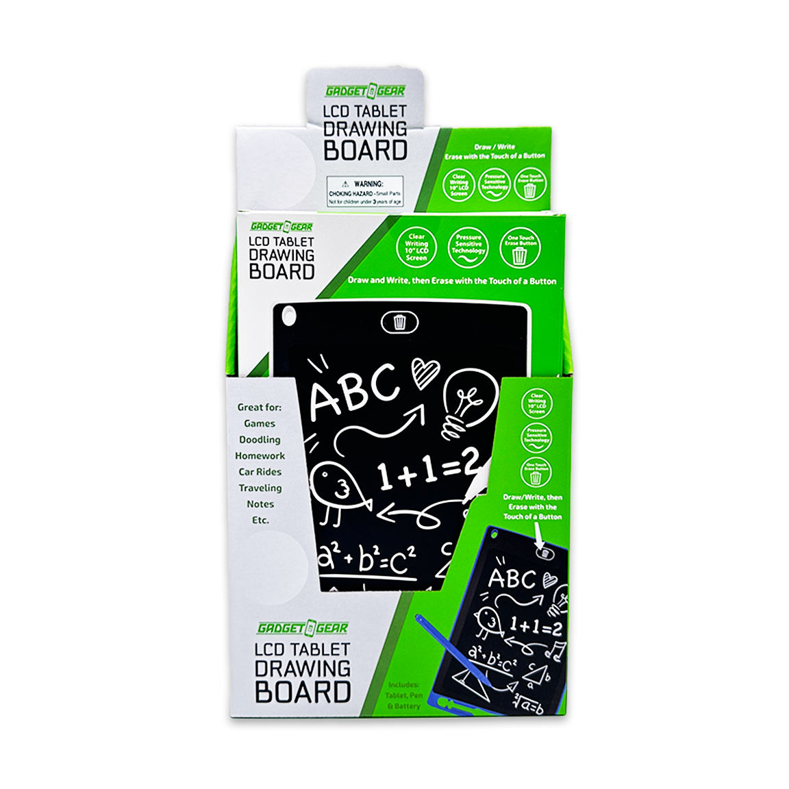Novelty Brands - Wholesale Drawing Board - Kids & Baby - Gadget Gear LCD 10" Drawing Tablet Assortment - 6/Display1