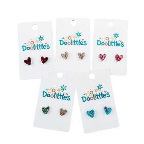 Doohickies - Wholesale Stud/Post Earrings - Tiny Doolittle Acrylic Heart Stud Earrings5
