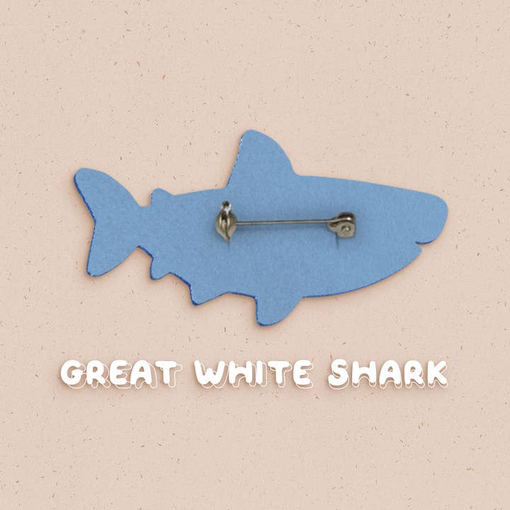 Ivycdraws – wholesale Lapel pin/button – Shark Embroidery Pin1