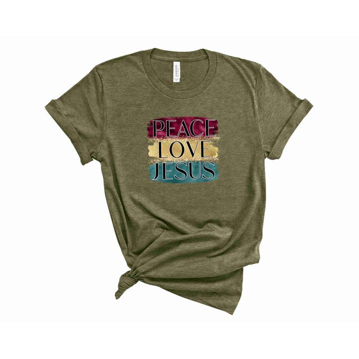 Jasie Blanks - Wholesale Screen Printed T-Shirt - Women's - Peace Love Jesus - Graphic Tee