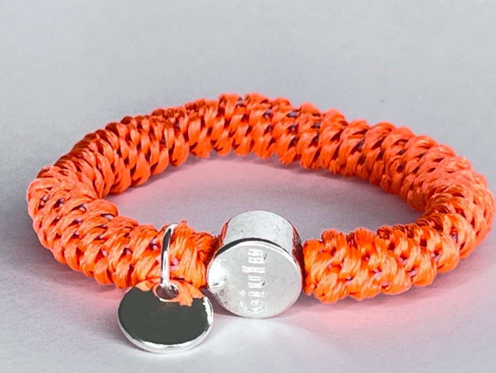 Giulu - Wholesale Hair Tie - Hair tie with silver in neon orange1