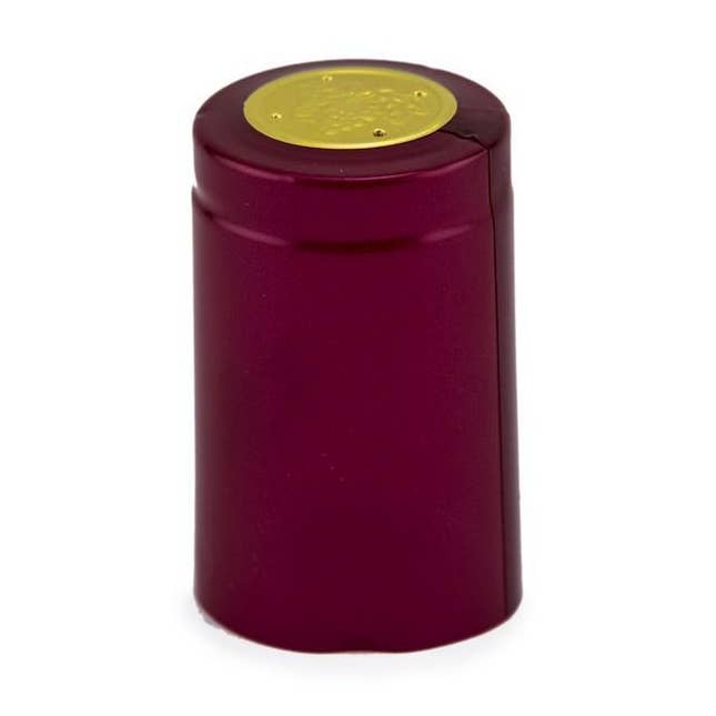 Shrink Cap Burgundy Large 100 per Pack (34 mm x 55 mm | 1.33 in x 2.16 in) for wholesale by ABC Crafted Series