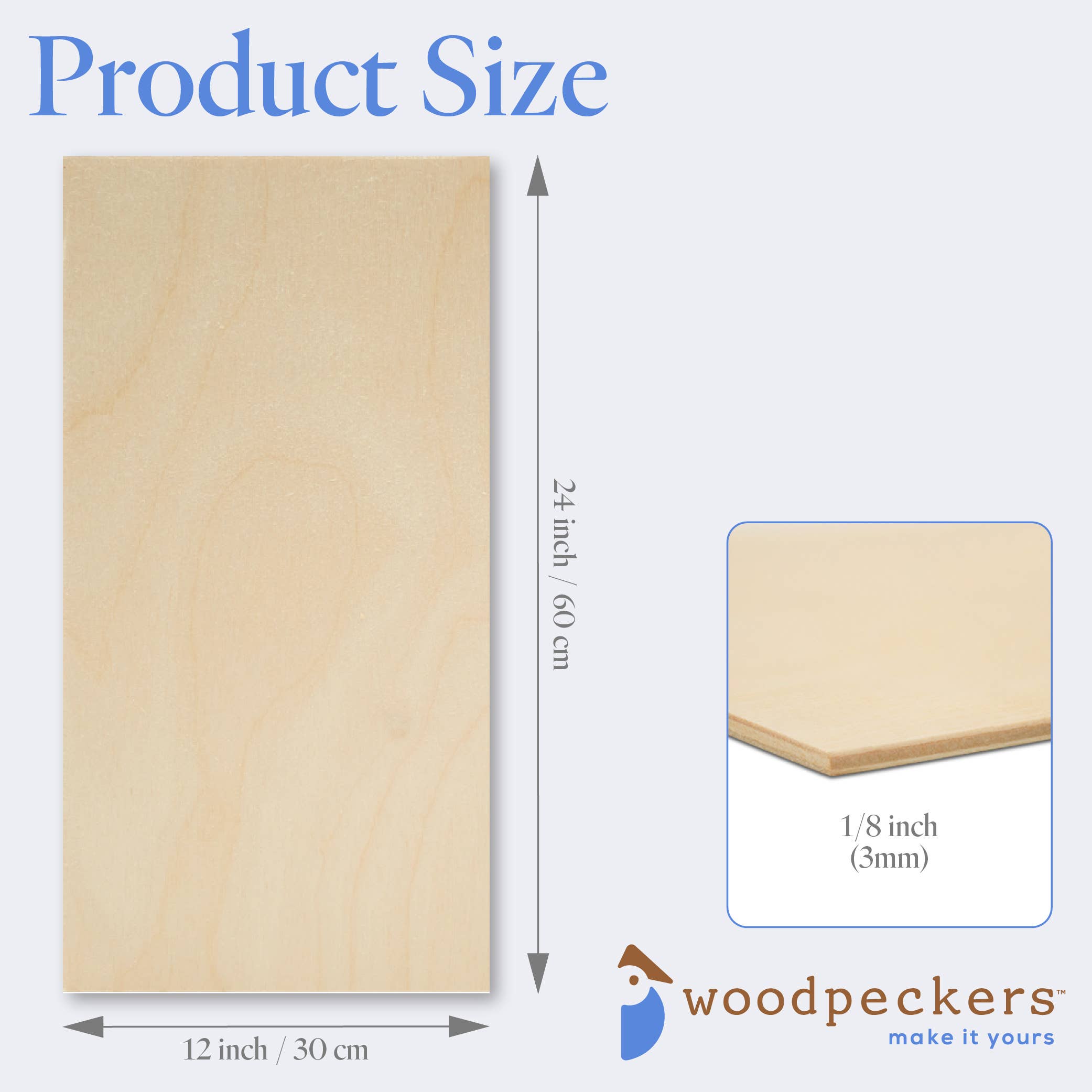 Woodpeckers Crafts - Wholesale DIY Craft Kit - Baltic Birch Plywood (Choose Your Size)22
