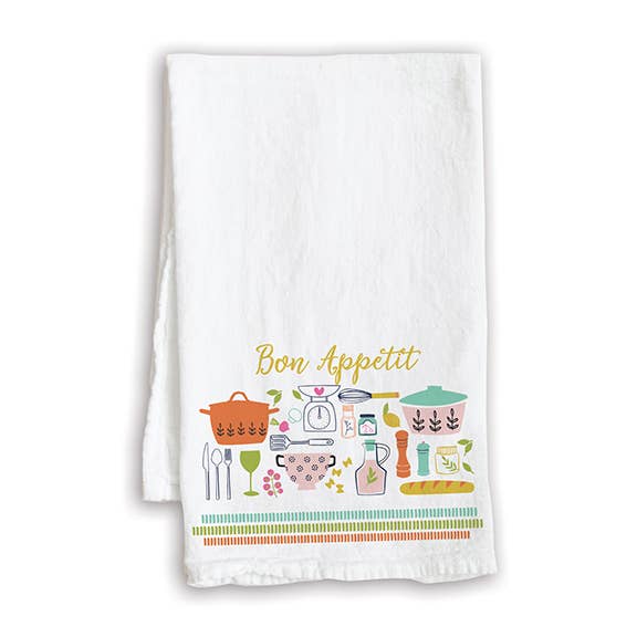 Everyday Tea Towel - Bon Appetit for wholesale by GINA B DESIGNS