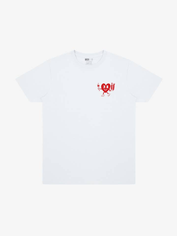 Hungry Hearts Club T-shirt in Wit voor wholesale door batch1