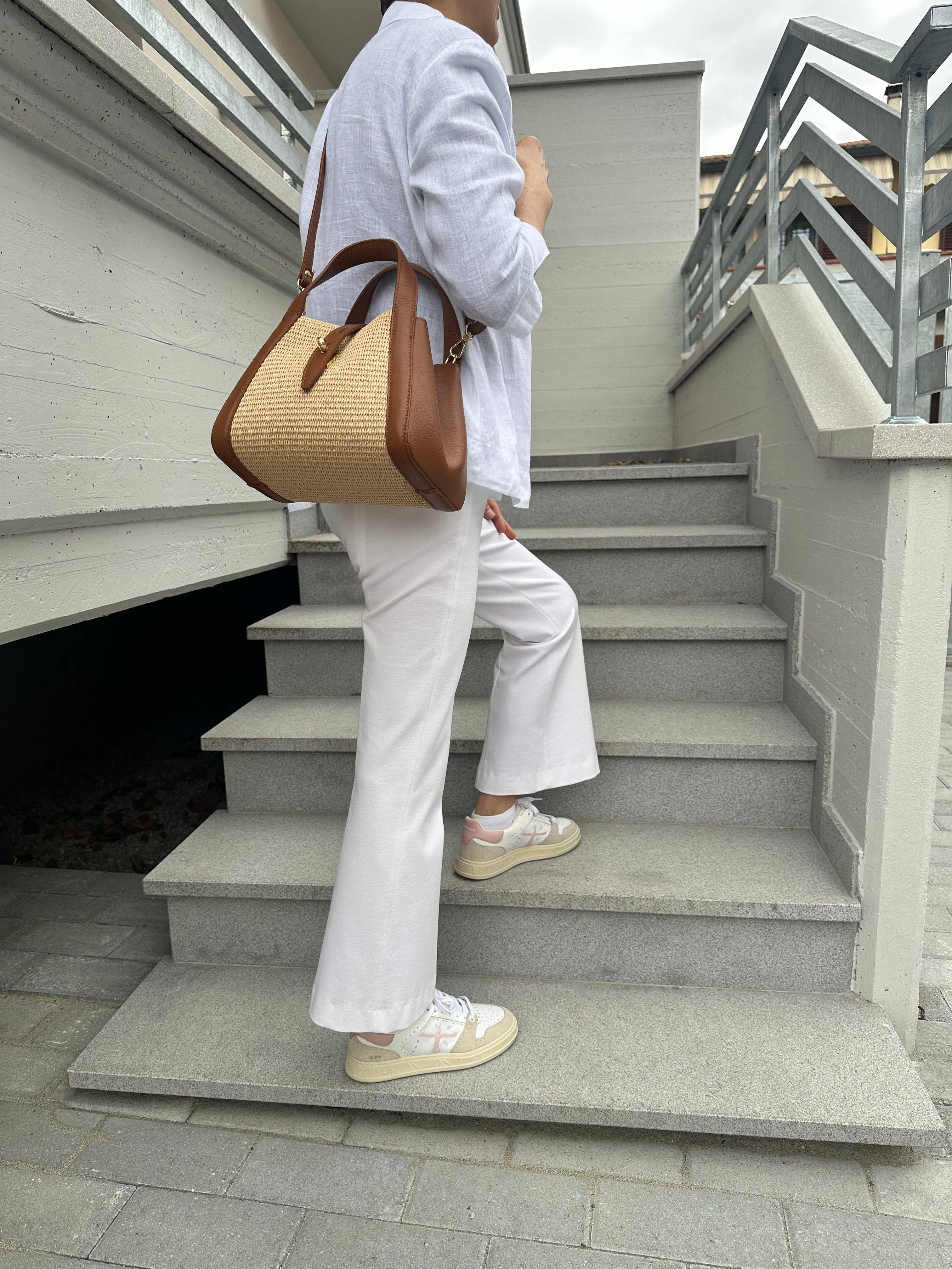 Zhade - Wholesale Top Handle Bag - Women's - ARUBA - raffia and leather9