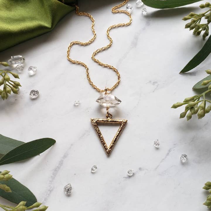 Dreamers of Dreams - Wholesale Pendant/Charm Necklace - Gold Alchemy Element Necklaces Fire, Water, Air, Earth