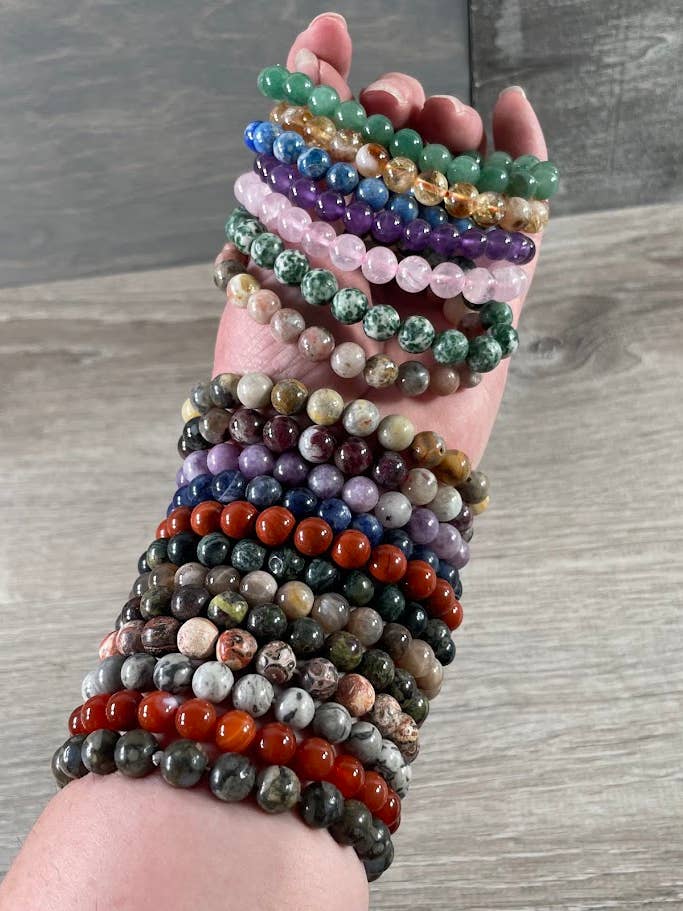 8mm Round Gemstone Beaded Bracelets – Assorted Crystals Bulk and other Purchase Wholesale rising international. Free Returns & Net 60 Terms on Faire trending on Faire.