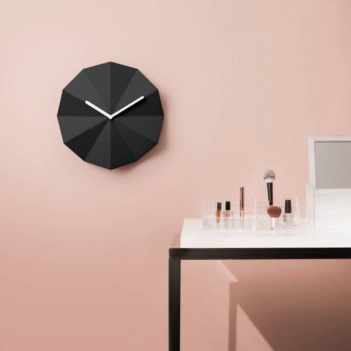 Delta Clock Black, modern wall clock for wholesale by Lawa Design