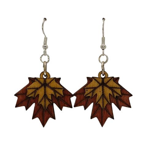 Maple Leaf Double pour la vente par Al Wood Earrings