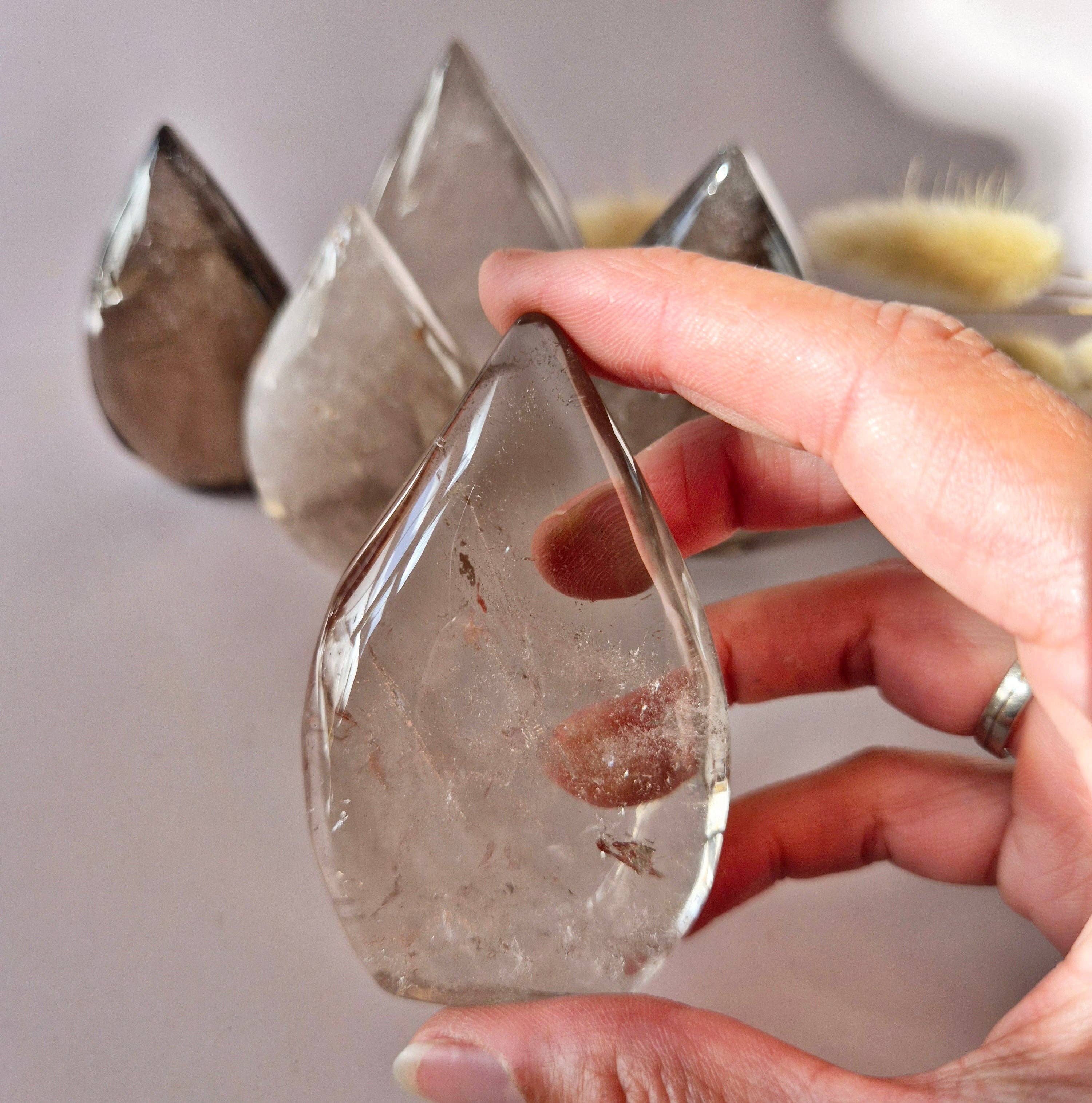 Moonlight Gemstones - Wholesale Spirituele steen/kristal - Smoky Quartz Flame – Transparante Edelsteen Vlam (ca. 6–8 cm)1