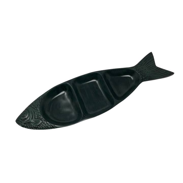 Cast Aluminum 3-Section Fish Serving Dish for wholesale by Wilco Home