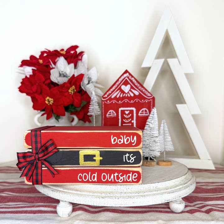 Ruaille Buaille Co - Wholesale Christmas decoration - December holiday home decor | Mini Christmas book stack2