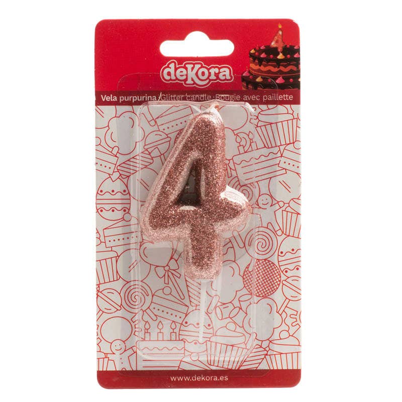 Birthday candle for cakes with pink glitter for wholesale on Faire10