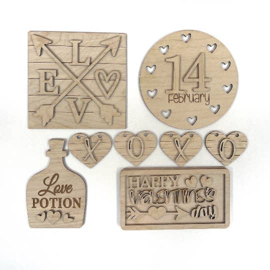 Gelaagd dienblad voor Valentijnsdag Set ongeverfde voor wholesale door Party Kat Designs