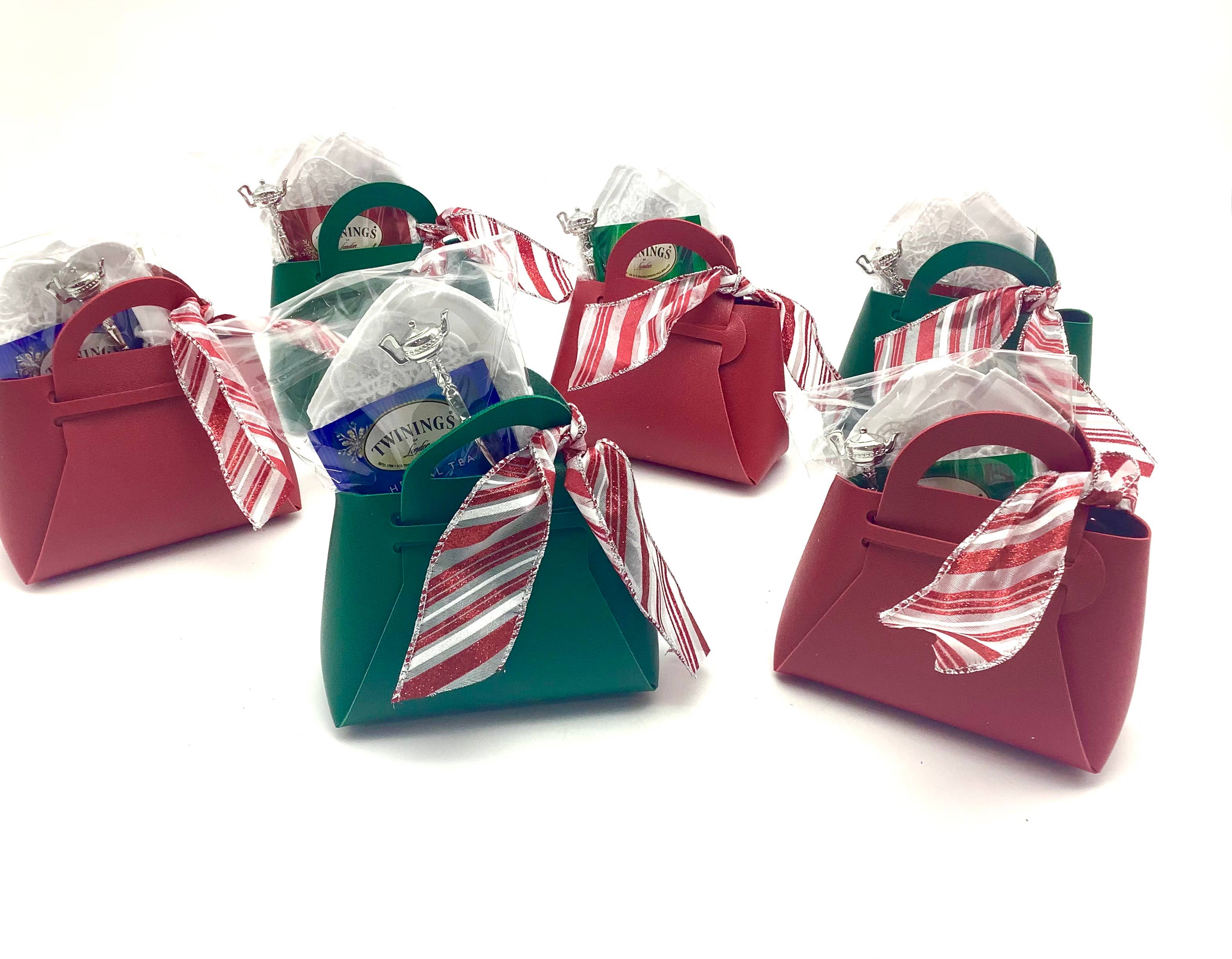 All Little Cute Things - Vente Set de pochettes cadeaux - Cadeaux de fête du thé de Noël, sac à main, sac à main, cuillère à thé, serviette3