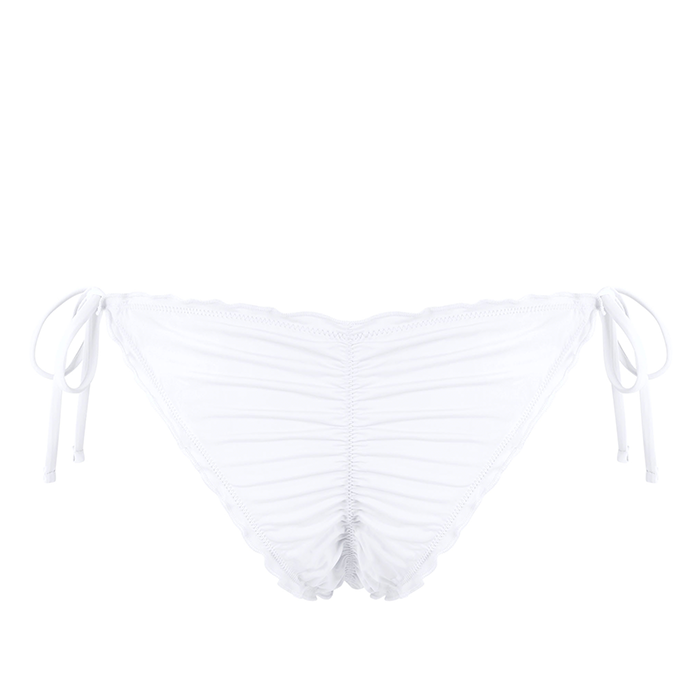 Chlamys Varia Braguita Bikini con Dobladillo Lechuga-Blanco al por