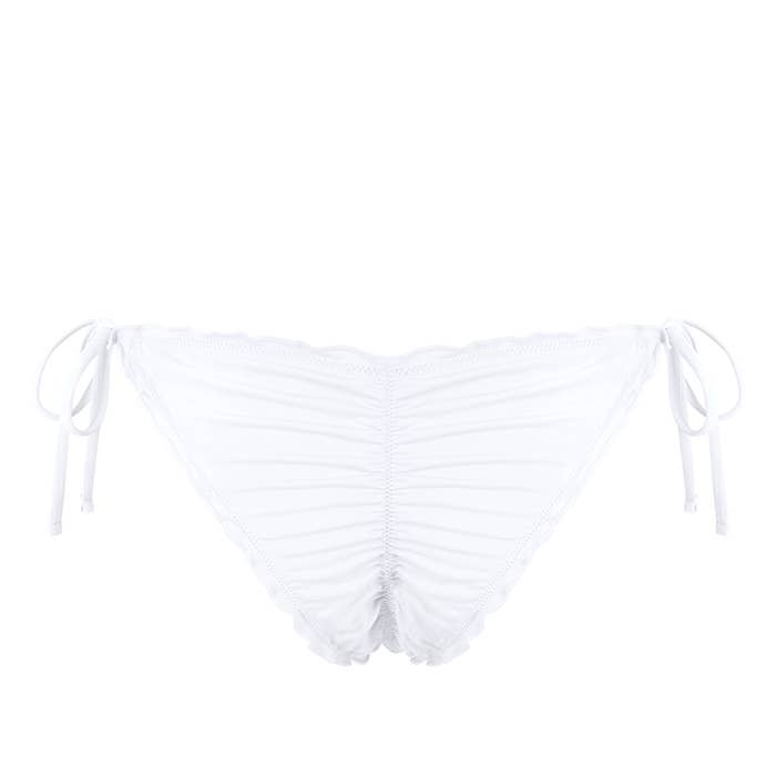 Chlamys Varia Braguita Bikini con Dobladillo Lechuga-Blanco al por