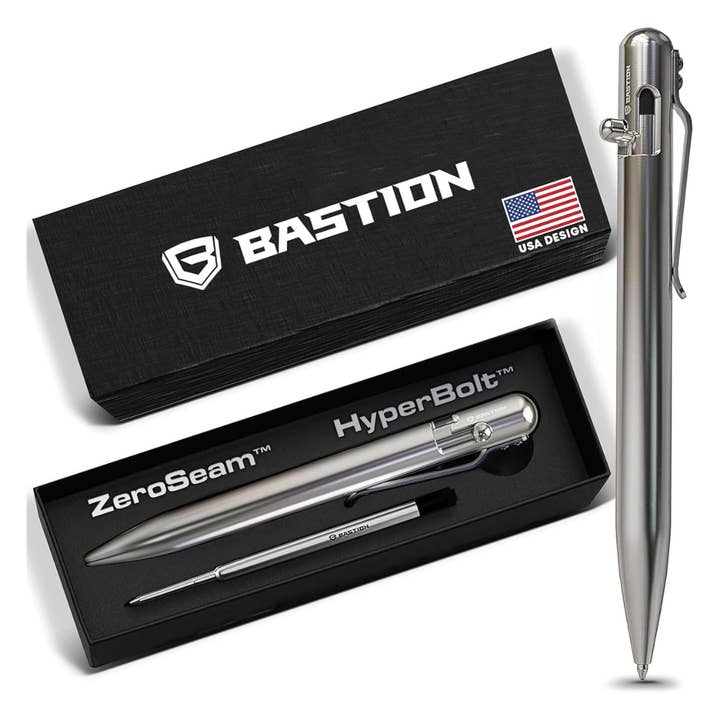 Stainless Steel - Bolt Action Pen by Bastion® for wholesale by BASTION