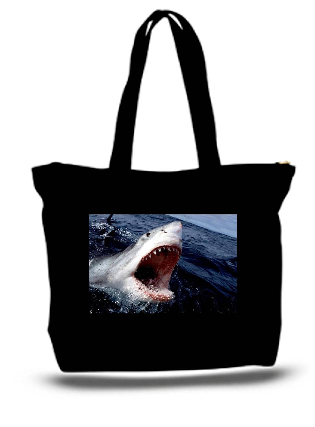 BMS BIZ - Wholesale Tote Bag - Unisex - Shark Large Tote Grocery & Stuff Bag0