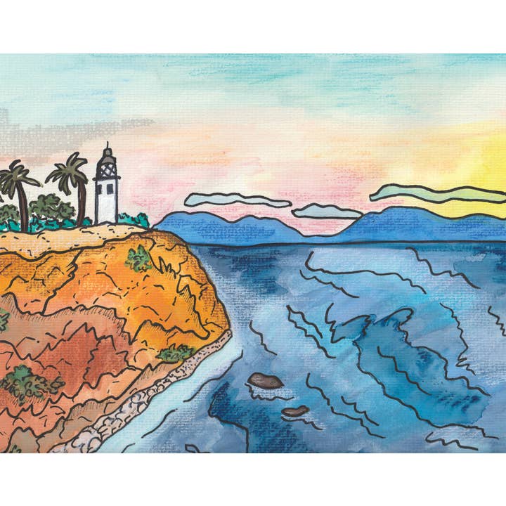 Cartão Coast View - Califórnia, costa, farol, Pacífico por atacado de Kerry Quinn's Kitsch