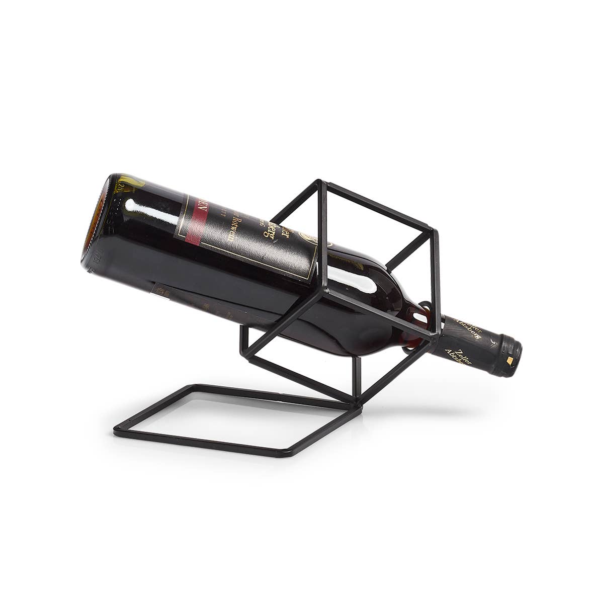 Wine holder for 1 bottle, metal, black for wholesale on Faire2