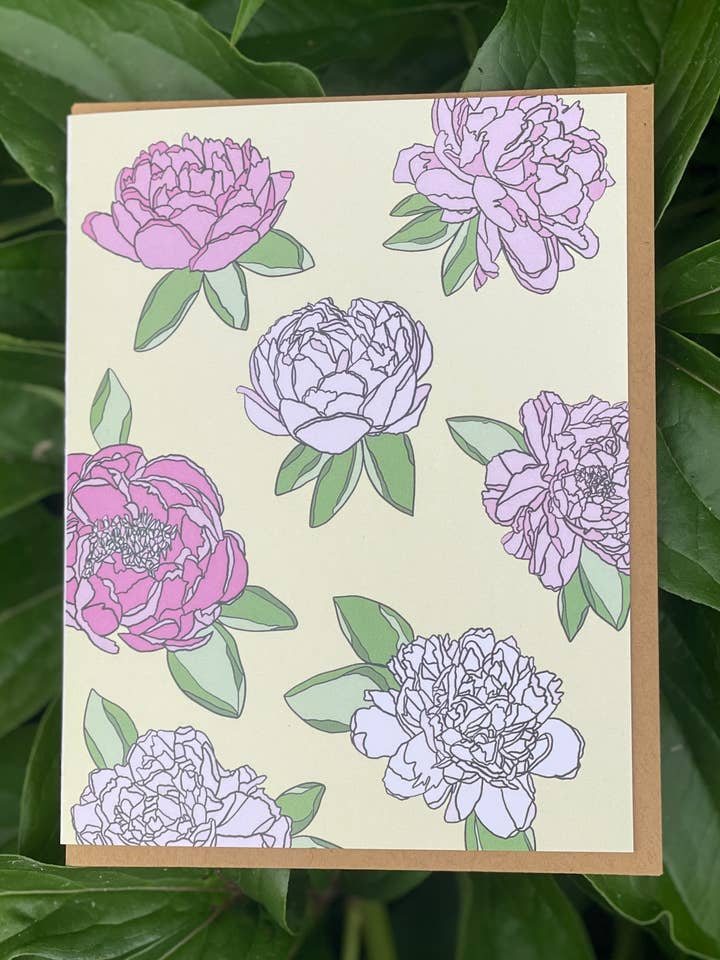 briefkaart - pioenroos voor wholesale door Prints by Emily Marie