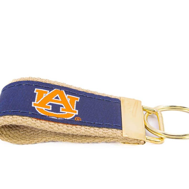 Zep-Pro - Wholesale Keychain - Unisex - Auburn Tigers Collegiate Woven Ribbon Key Chain. Auburn Key Fob. Auburn Tigers Gift. War Eagle Key Ring. Brass Clasp and O-Ring.1