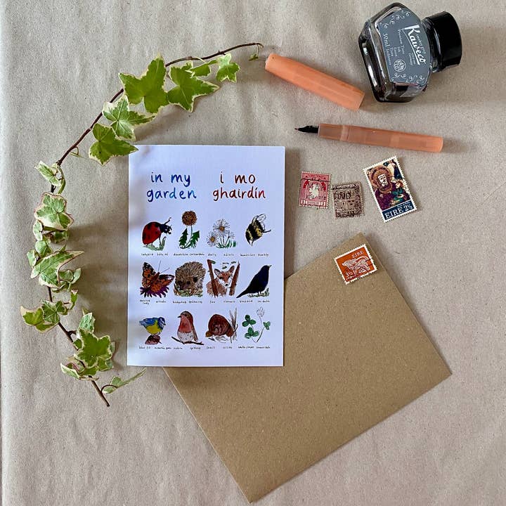 Greeting card pack of five – Irish cards – Wildflowers, Tree for wholesale by Hannah Lloyd Art