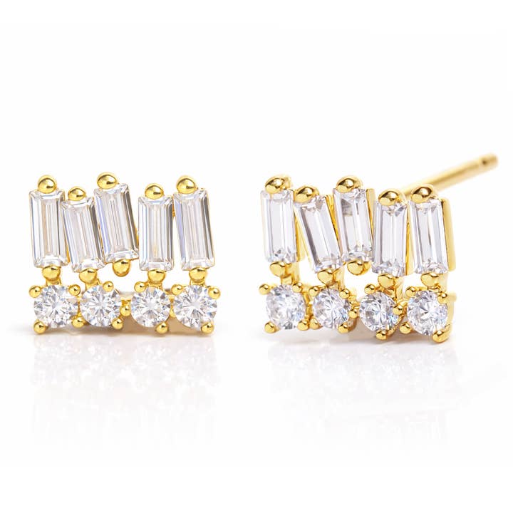 Baguette et CZ Clous Empilés pour la vente par Tai Jewelry