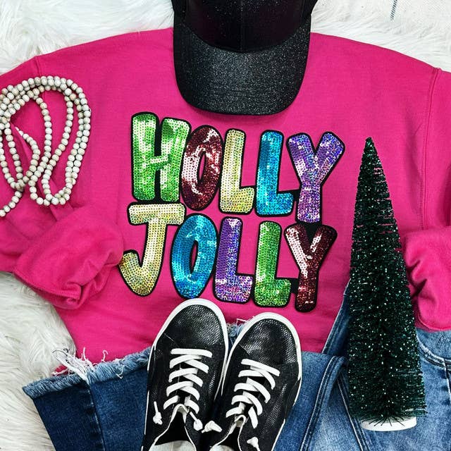 Trendy Transfers - Wholesale Patch - Sequin Holly Jolly Patch
