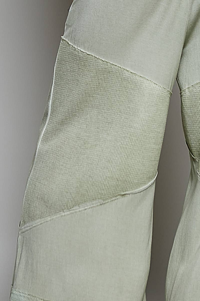 Pol Clothing - Wholesale Pants - Women's - Contrast ribbed elastic waist casual knit culottes pants5