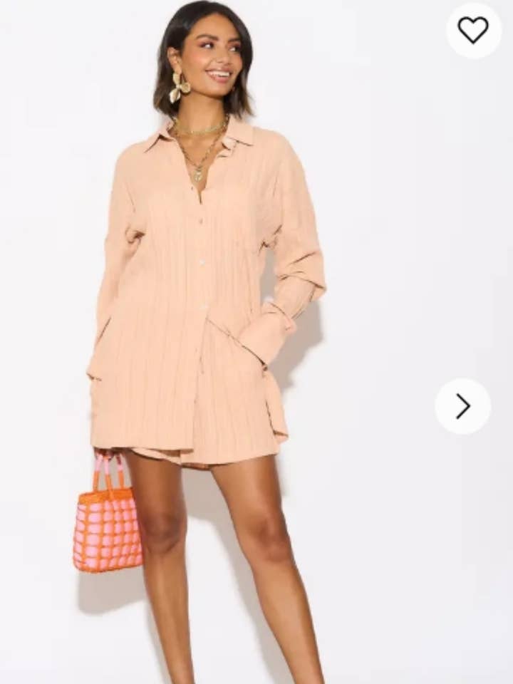 Camisa Duben com mistura de algodão e shorts em cordas de ajuste descontraído por atacado de CY FASHION. LONDON