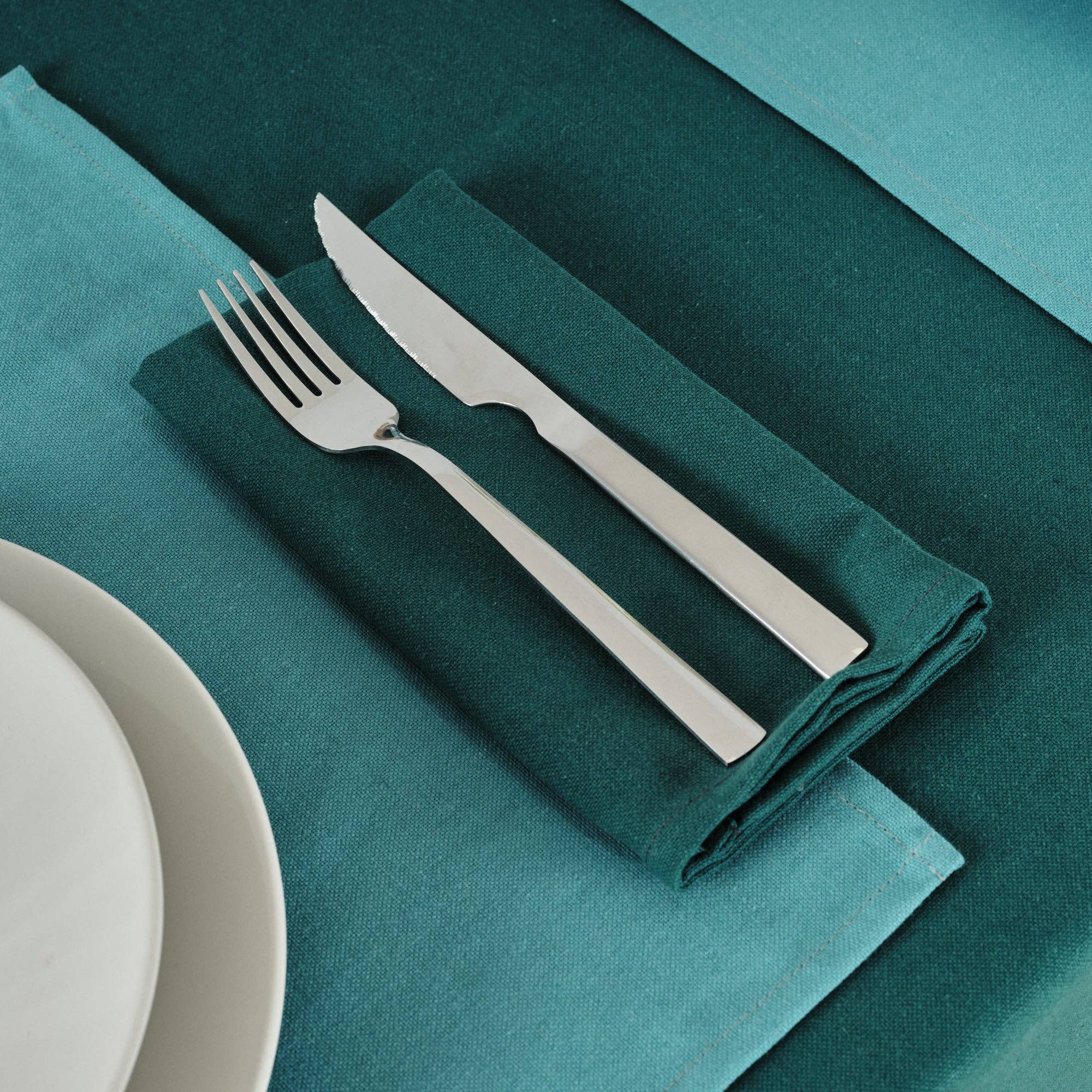 SG HOGAR - Vendita all'ingrosso Tovaglioli da tavola in stoffa - Confezione da 2 tovaglioli tinta unita in lino 100% smeraldo1